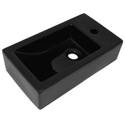 VIDAXL WASHBAIN mit Rechteck -Loch rechteckig 46x25,5x12 cm Keramik Schwarz - afbeelding 2