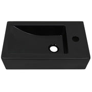 VIDAXL WASHBAIN mit Rechteck -Loch rechteckig 46x25,5x12 cm Keramik Schwarz - afbeelding 3