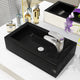 VIDAXL WASHBAIN mit Rechteck -Loch rechteckig 46x25,5x12 cm Keramik Schwarz