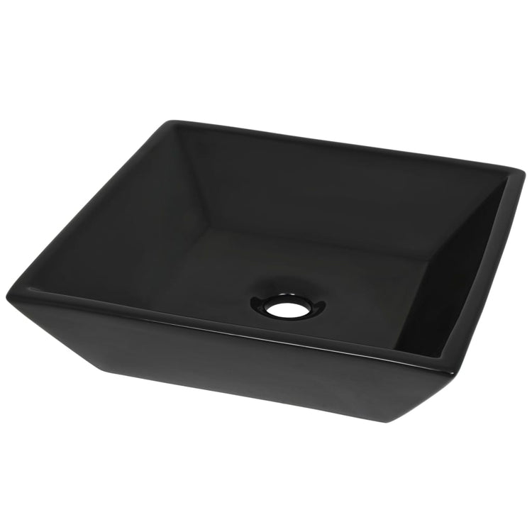 VIDAXL WASHBAIN Square 41.5x41.5x12 cm Keramikschwarz