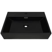VIDAXL WASHBAIN mit TAP -Loch 60,5 x 42,5x14,5 cm Keramikschwarz - afbeelding 3