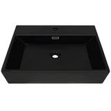 VIDAXL WASHBAIN mit TAP -Loch 76x42.5x14,5 cm Keramikschwarz - afbeelding 3