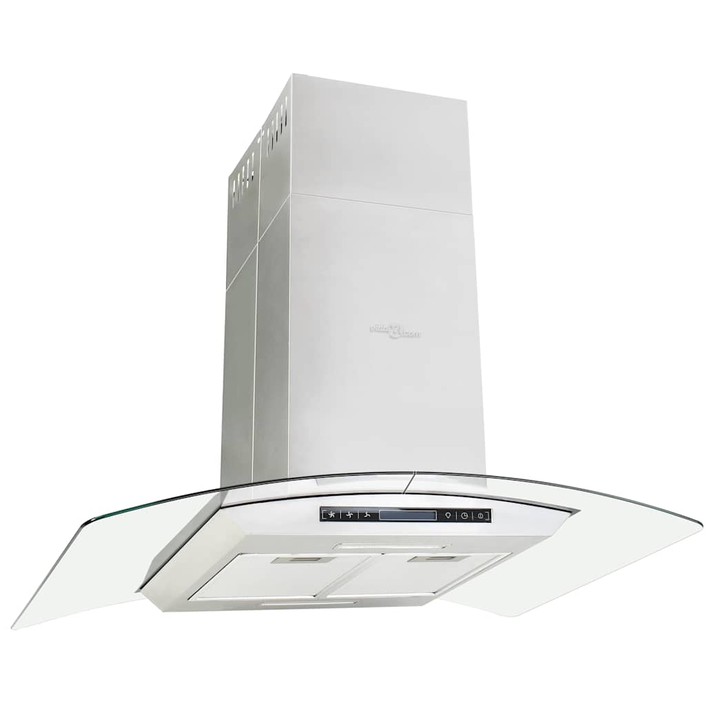 Vidaxl Island Extractor LCD -Bildschirmsensor 756 m³ U LED 90 cm