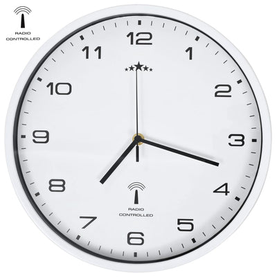 Vidaxl Wanduhr mit Quarz -Uhr -Radio -Steuer 31 cm Weiß