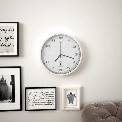 Vidaxl Wanduhr mit Quarz -Uhr -Radio -Steuer 31 cm Weiß