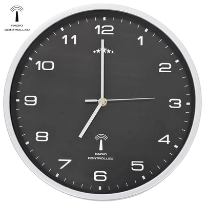 Vidaxl Wanduhr mit Quarz -Uhr -Radio -Steuer 31 cm Schwarz