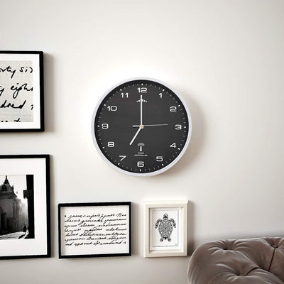 Vidaxl Wanduhr mit Quarz -Uhr -Radio -Steuer 31 cm Schwarz