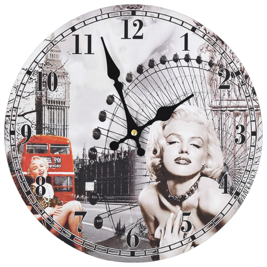 Vidaxl Wanduhr Vintage -Stil Marilyn Monroe 30 cm