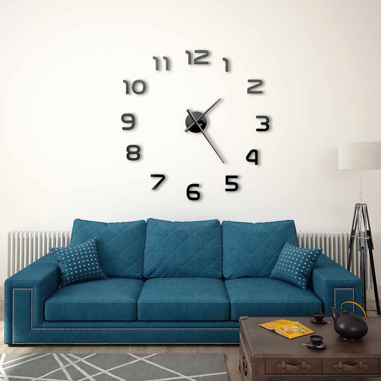 Vidaxl 3D -Wanduhr 100 cm xxl modernes Schwarz