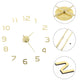 Vidaxl 3D -Wanduhr 100 cm xxl moderne Goldfarbe
