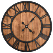 Vidaxl Wanduhr Vintage-Quarzmechanismus xxl 60 cm Holz Metall - afbeelding 1