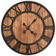Vidaxl Wanduhr Vintage-Quarzmechanismus xxl 60 cm Holz Metall