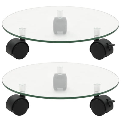 Vidaxl -Pflanzenrollen um 28 cm gehärtetes Glas 2 Sts