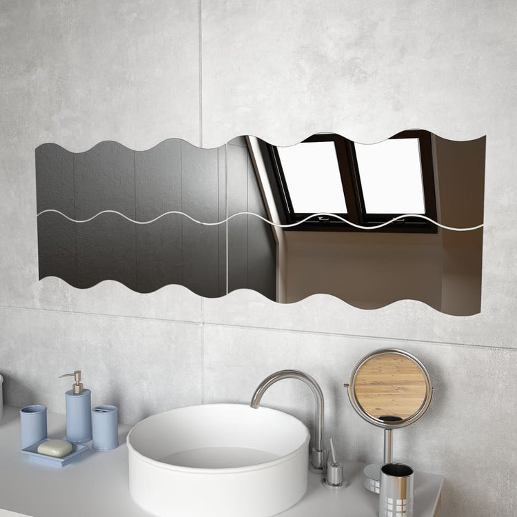 Vidaxl -Wandspiegel Golf -verändert 4 ST 60x18,5 cm Glas