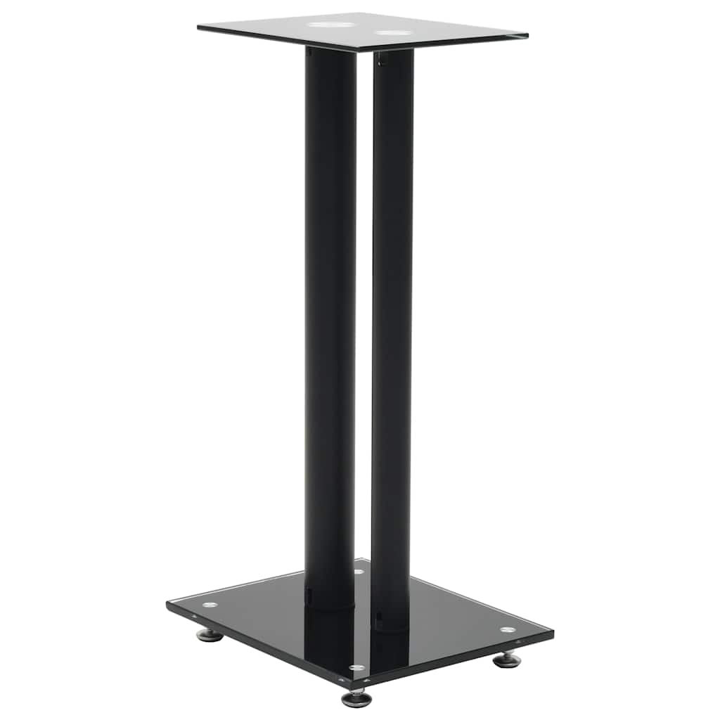 Vidaxl Lautsprecherstandards Säulendesign Temperiertes Glas schwarz 2 PCs