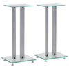 Vidaxl Lautsprecherstandards Säulendesign Temperiertes Glas Silber 2 STs