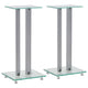 Vidaxl Lautsprecherstandards Säulendesign Temperiertes Glas Silber 2 STs