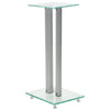 Vidaxl Lautsprecherstandards Säulendesign Temperiertes Glas Silber 2 STs