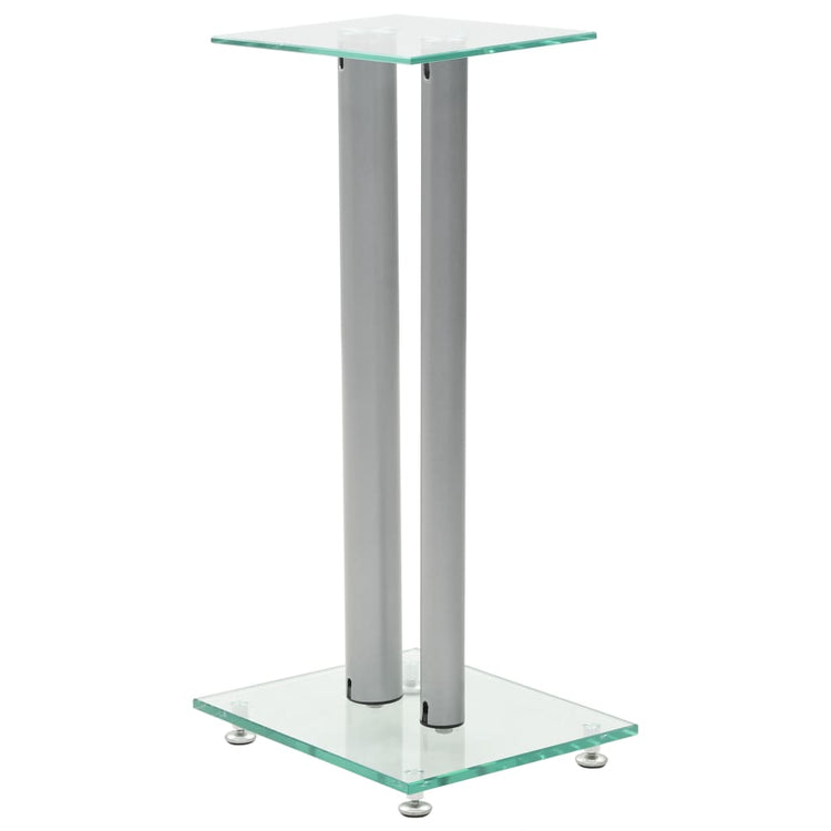 Vidaxl Lautsprecherstandards Säulendesign Temperiertes Glas Silber 2 STs