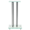 Vidaxl Lautsprecherstandards Säulendesign Temperiertes Glas Silber 2 STs