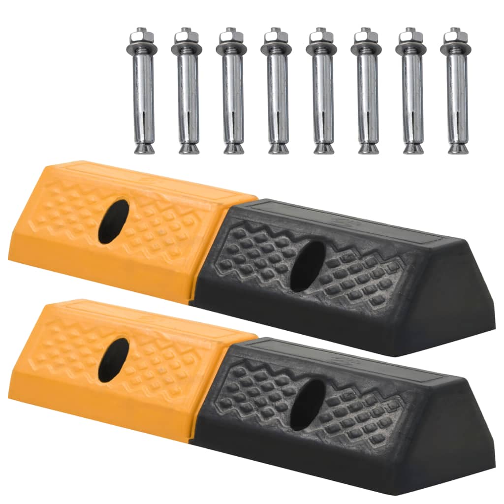 VIDAXL -Parkblöcke 49x15x9 cm Gummi 2 PCs