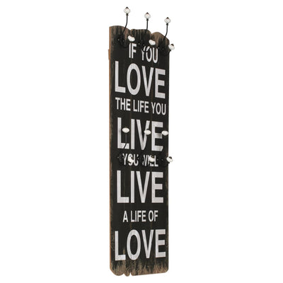 Vidaxl -Wandbedeckungsregal mit 6 Haken Live Live 120x40 cm