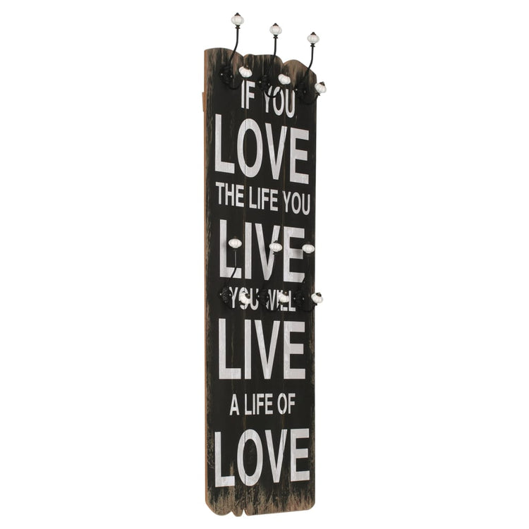 Vidaxl -Wandbedeckungsregal mit 6 Haken Live Live 120x40 cm