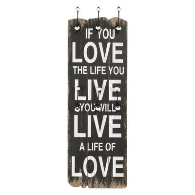 Vidaxl -Wandbedeckungsregal mit 6 Haken Live Live 120x40 cm