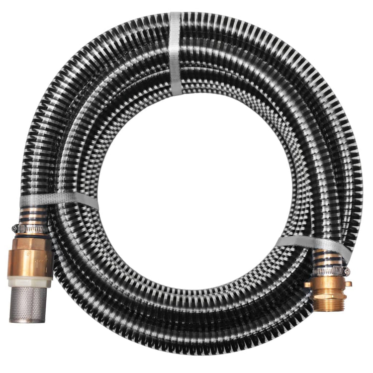 Vidaxl -Saugschlauch mit Messingkupplungen 10 m 25 mm schwarz