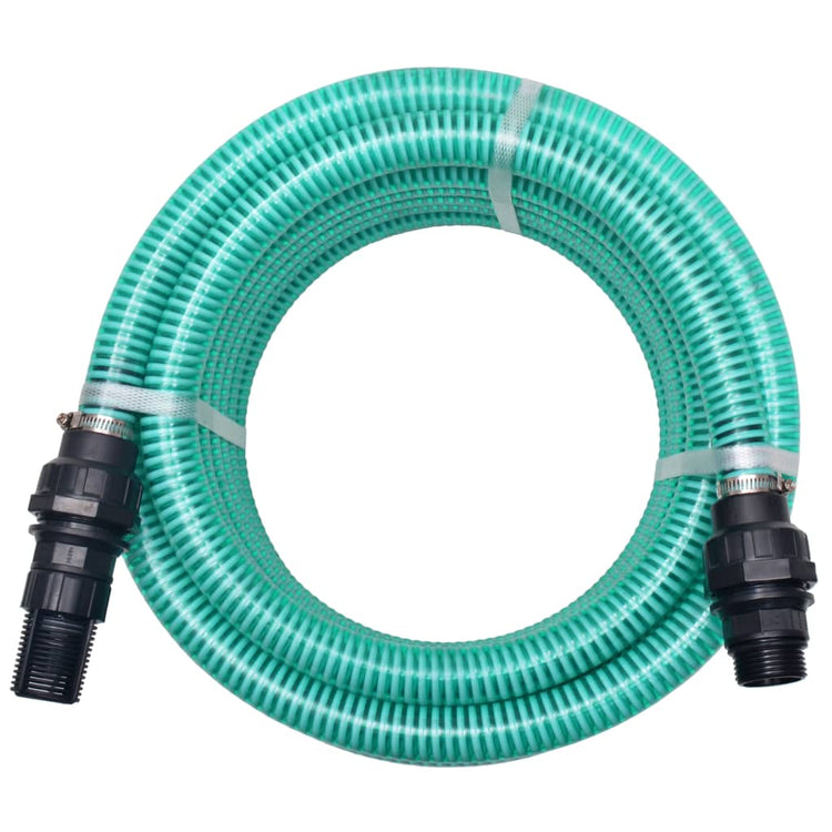 Vidaxl -Saugschlauch mit Kupplungen von 7 m 22 mm grün