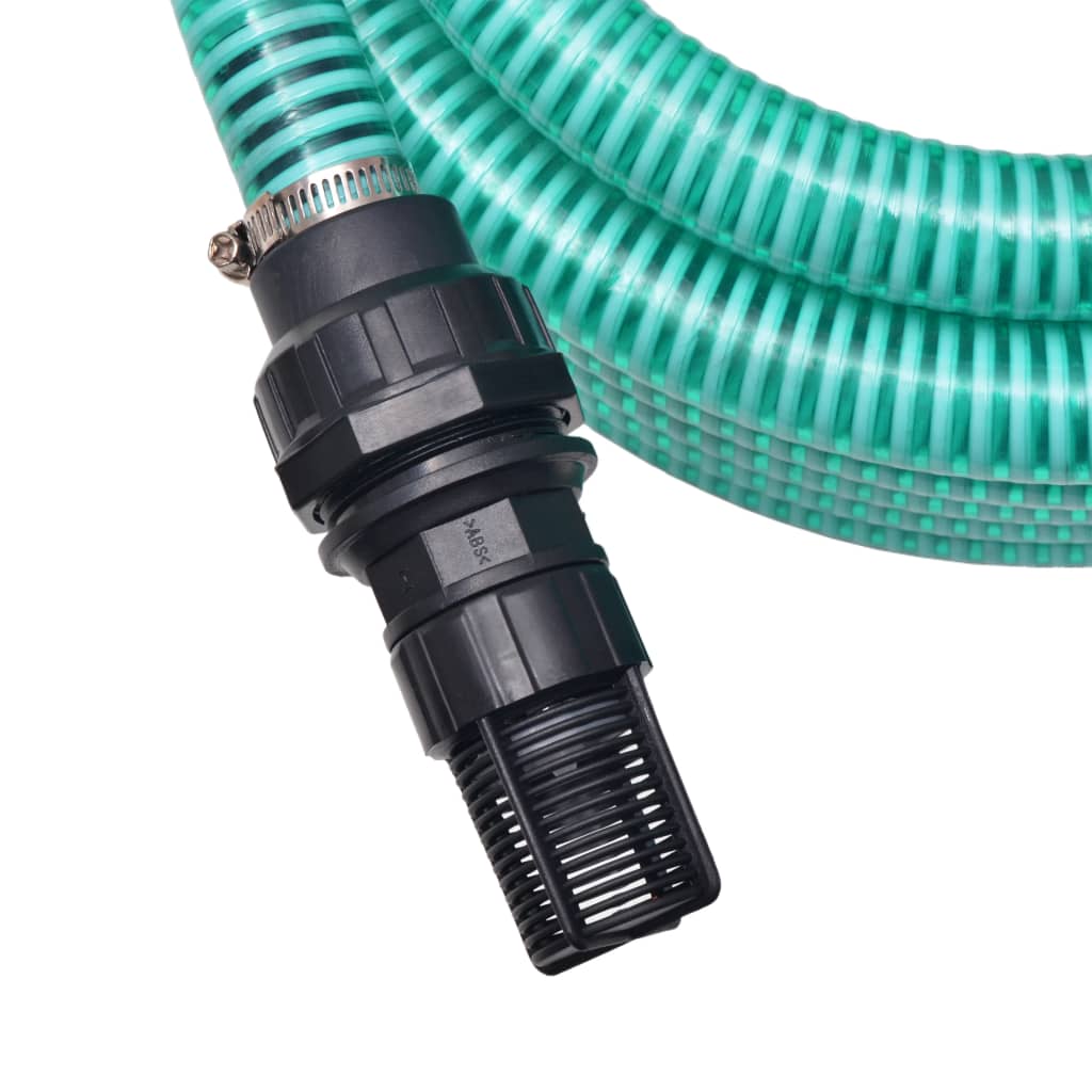 Vidaxl -Saugschlauch mit Kupplungen von 7 m 22 mm grün
