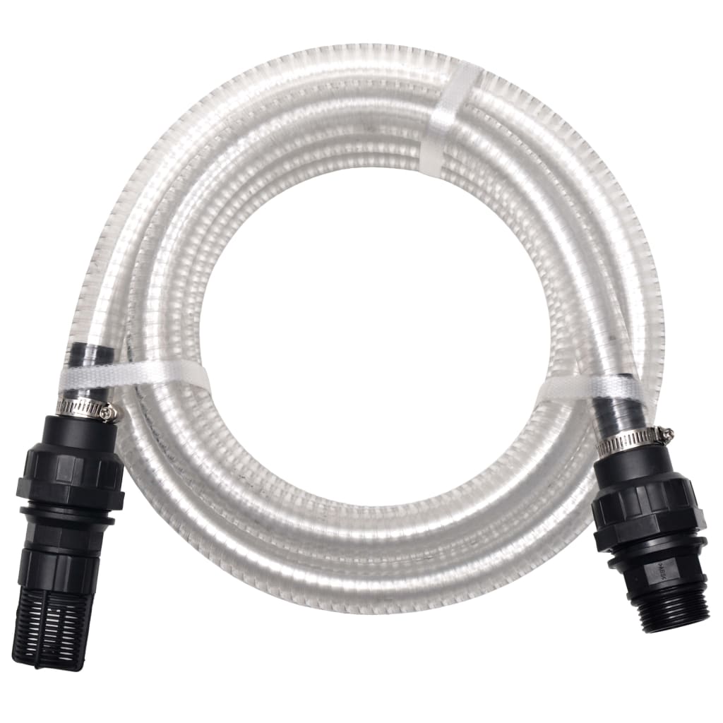 Vidaxl -Saugschlauch mit Kupplungen 7 m 22 mm weiß