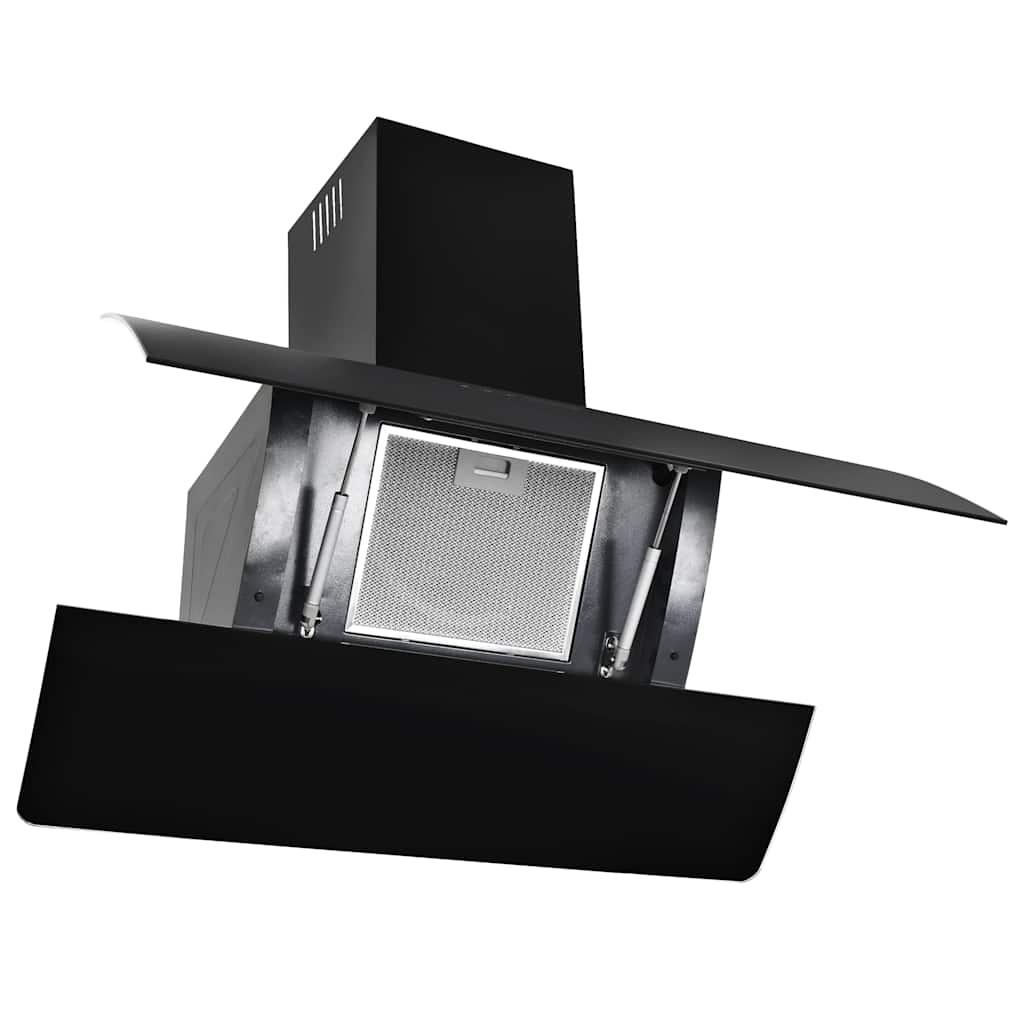 Vidaxl Wandextraktionshaube 756 m³ U 90 cm Edelstahl schwarz
