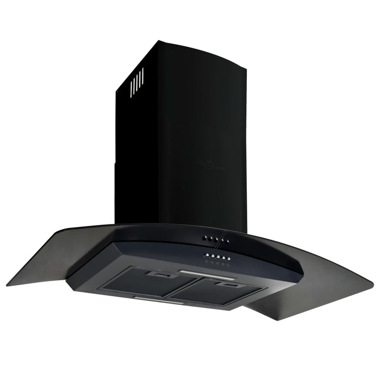 Vidaxl Wandextraktionshaube 756 m³ U 90 cm Edelstahl schwarz