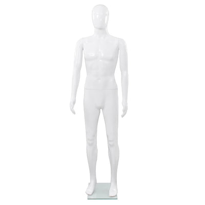 Vidaxl Estalage Puppe Männlich mit Glasfuß 175 cm glänzend Weiß