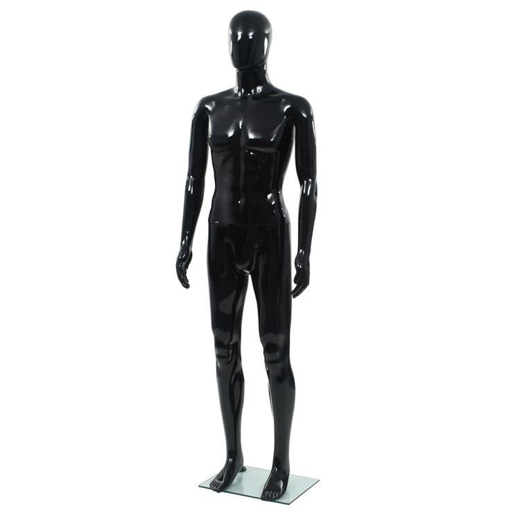 Vidaxl Estalage Puppe Männlich mit Glasfuß 185 cm glänzend schwarz