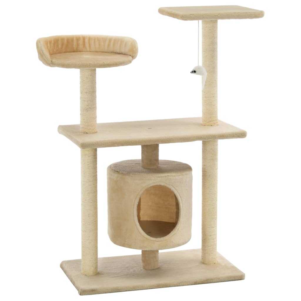 Vidaxl -Katzenkratzerpfosten mit Sisal -Kratzern 95 cm Beige