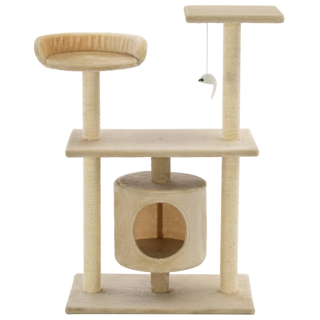 Vidaxl -Katzenkratzerpfosten mit Sisal -Kratzern 95 cm Beige