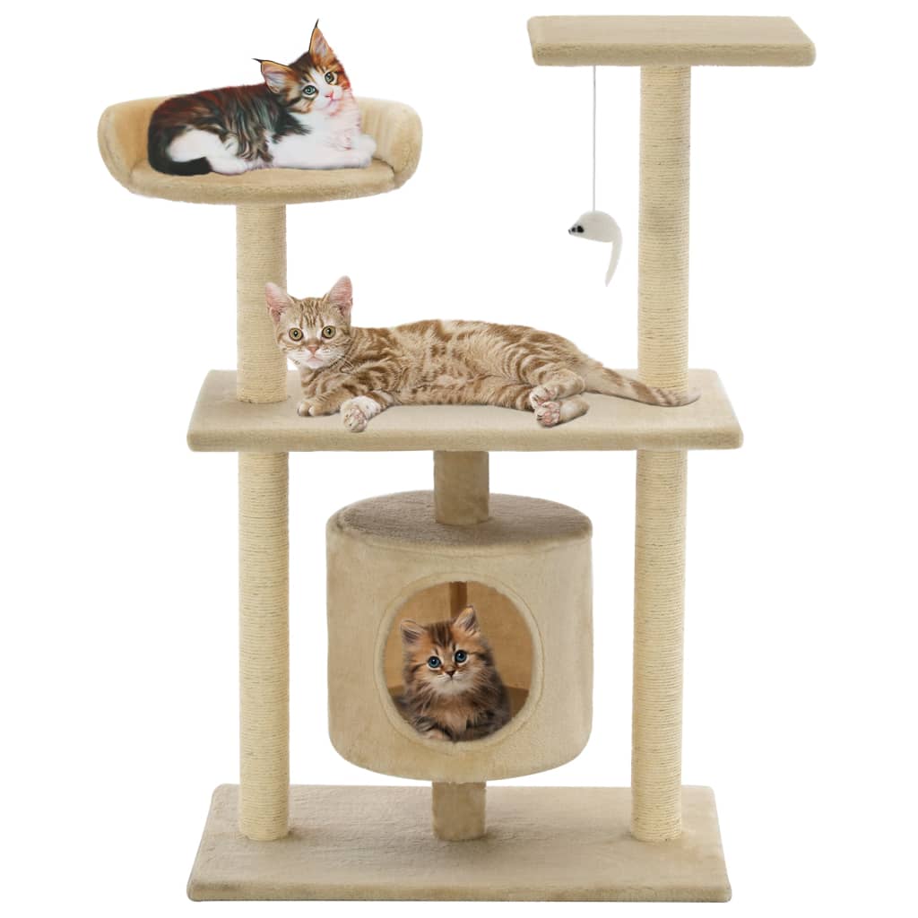 Vidaxl -Katzenkratzerpfosten mit Sisal -Kratzern 95 cm Beige