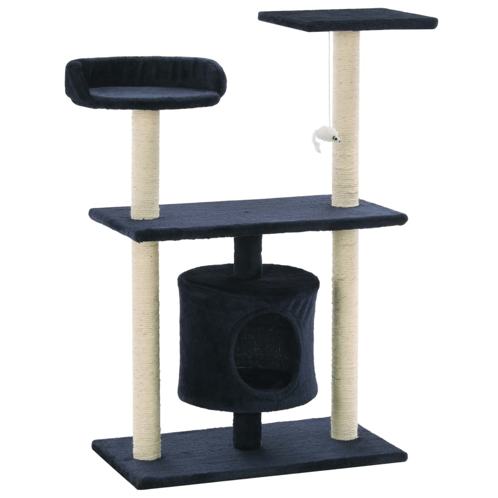 Vidaxl -Katzenkratzerpfosten mit Sisal -Kratzern 95 cm dunkelblau