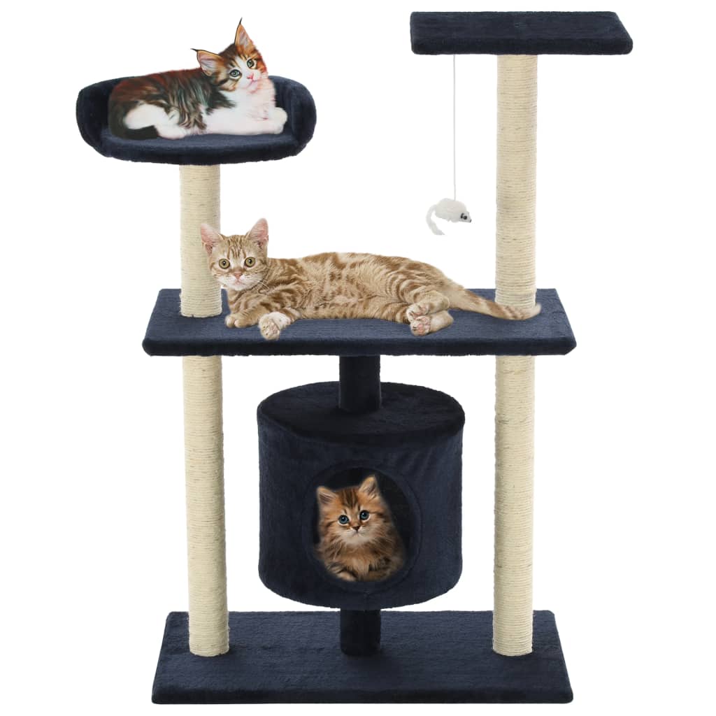 Vidaxl -Katzenkratzerpfosten mit Sisal -Kratzern 95 cm dunkelblau