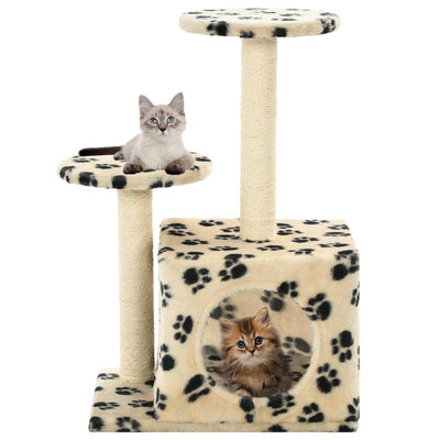 Vidaxl -Katzenkratzerpost mit Sisal -Kratzer -Posts 60 cm Pootprints Beige