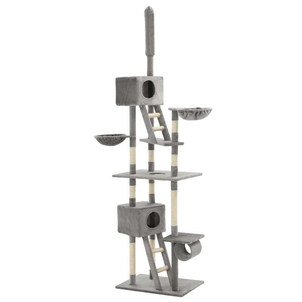 Vidaxl-Katzenkratzerpfosten mit Sisal-Kratzerpfosten 230-260 cm Grau