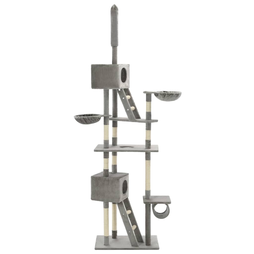 Vidaxl-Katzenkratzerpfosten mit Sisal-Kratzerpfosten 230-260 cm Grau