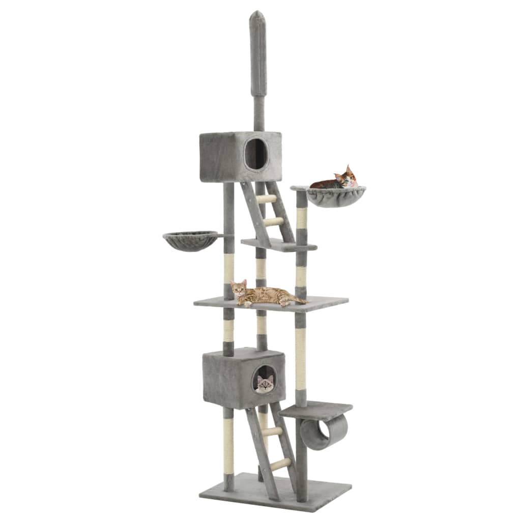 Vidaxl-Katzenkratzerpfosten mit Sisal-Kratzerpfosten 230-260 cm Grau