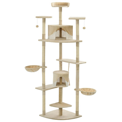 Vidaxl Cat Scraping Post mit Sisal -Kratzern 203 cm Beige und Weiß