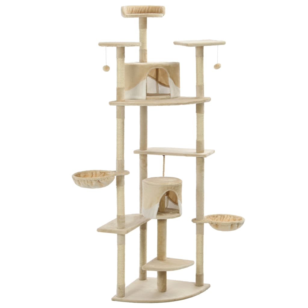 Vidaxl Cat Scraping Post mit Sisal -Kratzern 203 cm Beige und Weiß
