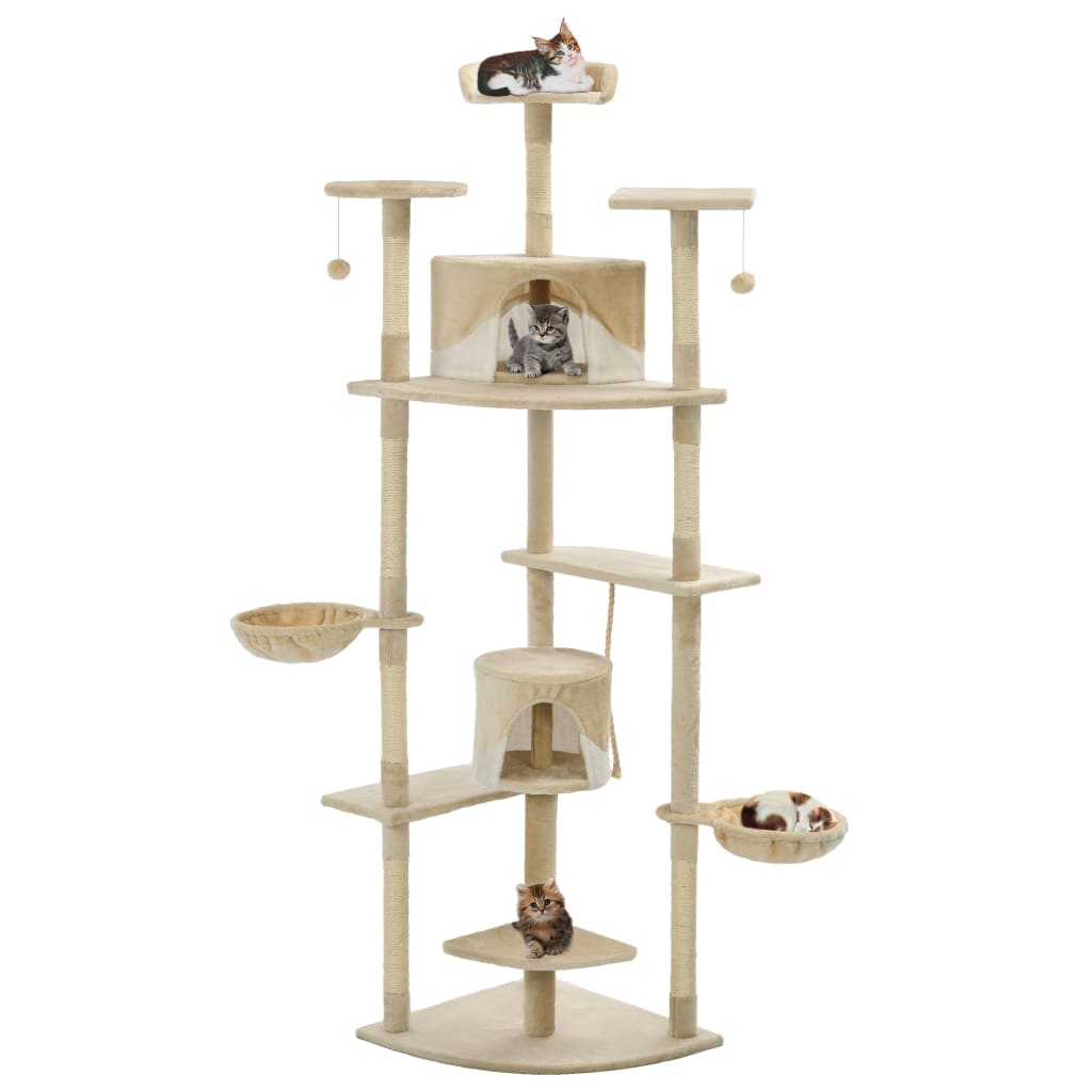 Vidaxl Cat Scraping Post mit Sisal -Kratzern 203 cm Beige und Weiß