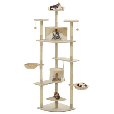 Vidaxl Cat Scraping Post mit Sisal -Kratzern 203 cm Beige und Weiß