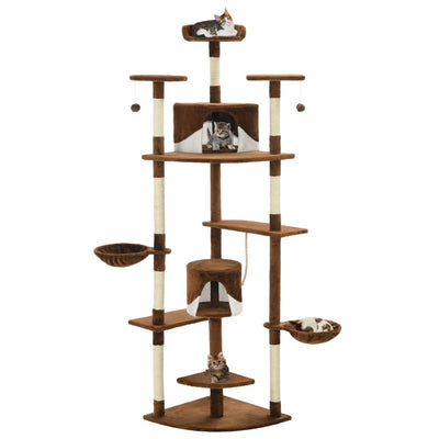 Vidaxl -Katzenkratzerpfosten mit Sisal -Kratzern 203 cm braun und weiß